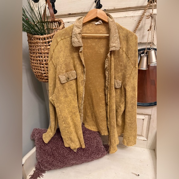 BiBi Tops - Waffle knit shacket